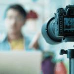 person in video shoot